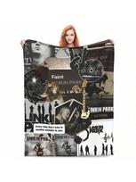 L-Linkin Rock Park Antklodės Užvalkalas Vilnos Super Šiltos Antklodės Namams Sofai Miegamajam Antklodė 75X95CM pilka spalva