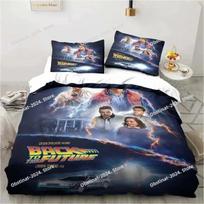 Back To The Future Classic Movie Retro Bedding Set Printed With Pillowcase Duvet Cover Soft Single Double Queen Super King Size EU Single(135*200cm)3pcs