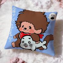 Cartoon M-Monchhichi Cushion Cover Premium Comfort Reversible Pillow Cove -Two in One Design for Any Room & Car Interior 30cmx30cm