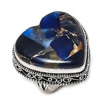 Natural Copper Tourmaline Gemstone 925 Sterling Silver Jewelry Ring Size 9 ETC-13886
