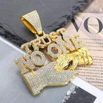 TRUST NO ONE Pendant Cuban Chain - Hip Hop Jewelry