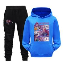 Kpop Demon Hunters Kids Tracksuit Cartoon Autumn Fashion Boys Hoodie With Pocket+Pants Set Girls Tracksuit Children 100