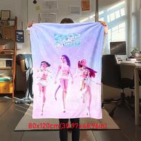 1Pc K-Pop Demon Hunters Print Flannel Blanket, High quality Comfortable for All Seasons, Home Decor, Warmth and Comfort, Perfect for Christmas Gifts35 80cm x 120cm