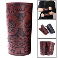 Bracers Cuff Bracelet Wrist Guard Hammer Pattern PU Leather for Party Horsing ruda