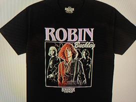 „Stranger Things 5 ​​ROBIN“ medvilniniai marškinėliai, juodi, „New Seal Hot Topic“ marškinėliai, NEMOKAMAS PRISTATYMAS 4XL