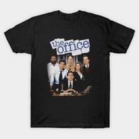 Vyriški juodi marškinėliai su spauda The Office Spausdinimas be išpjovimo ant perkėlimo popieriaus Medvilniniai marškinėliai 2XL juoda