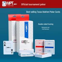 WPT Texas Hold'em Vandeniui atsparūs plastikiniai kortų kaladė - Didelis šriftas, matinė, dvipusė, raudona ir mėlyna Red, 1 Deck