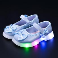Vaikų šviečiantys šviesūs princesės bateliai su kaspinėliu - Mažylių ir mergaičių šokių avalynė Sizes 21-25, 5 pairs rožinė