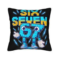 67 Six Seven 6-7 Italian Brainrot Pillowcase Printed Polyester Cushion Cover Decor  Throw Pillow Case Cover Bed Square 40*40cm 30x30cm 12x12in