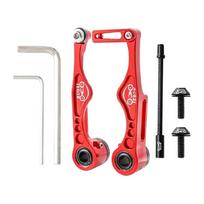 Short/Long Arm Folding Bike V Brake Replacement Aluminum Alloy V Brake Clamp Cycling Brake Handle Lever Caliper Tool raudona