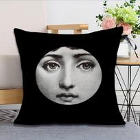 Meno P-Piero Fornasetti Juokingos mergaitės pagalvės užvalkalas Pagalvės užvalkalas Kvadratinė pagalvė Kambarys Miegamasis Galvūgalis Sofa Svetainės Atlošas Miego laikas 12x12Inch