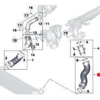 A51K-Variklio tarpinio aušintuvo žarna Oro įsiurbimo žarna BMW X5 F15 X6 F16 Turbokompresoriui Oro vamzdelis 11617823237 juoda