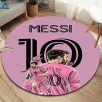 Messi apvalus kilimėlis, kilimėlis svetainės, miegamojo, sofos, žaidimų kambario dekorui, neslystantis grindų kilimėlis 80cmx80cm