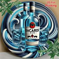 Vintažinis Bacardi Rumo Metalinis Ženklas Retro Skardos Plakatas Barui, Garažui, Pub'ui Sienų Dekoras 20x20 įvairiaspalvis
