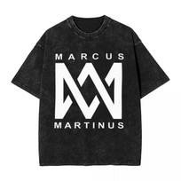 Marcus And Martinus Norvegija Hip Hop trumpomis rankovėmis marškinėliai Skalbti viršutiniai drabužiai Marškinėliai Streetwear Marškinėlis Laisvalaikio vyrams moterims S