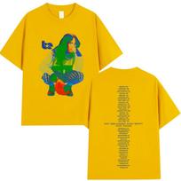 Singer Billie Eilish Cotton Men's Shirt Y2k Short Sleeved Hit Me Hard and Soft Album Graphics Women Hip-hop Comfortable T-shirt S