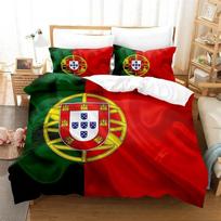 3D Print Portugal Flag Bedding SetDuvet Cover Comforter Bed Set Quilt Cover PillowcaseKing Queen Twin Size Boys Girls Adults EU Single(135*200cm)3pcs