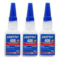 3x20ML LOCTTLF 406 Momentiniai klijai Super Glue plastikui ir gumai Henkel