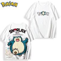 Pokemon Puffy Front and Back Printed Tshirt for Men and Women Street Style Y2K Harajuku Loose Casual Shortsleeved Top 4XL