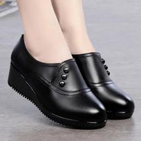 zapatos de mujer women fashion sweet black round toe anti skid wedge heel shoes lady spring summer heel shoes ab767 36