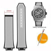 ONE17x27mm Silikoninis laikrodžio dirželis Hublot Big Bang Classic Fusion, išsikišantis guminis laikrodžio dirželis, įrankiai, dirželis 27*17mm Juodas Mėlynas Pilkas MN 27mm-17mm