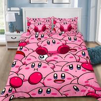 Hot Cute Cartoon K-KirbyS Duvet Cover Pillowcase Bedding Set Adult Boy Girl Bedroom Decoration Single Double Large EU Single(135*200cm)3pcs