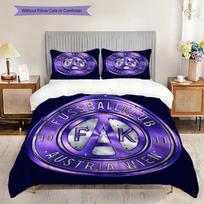 FK Austria Wien Raštas Patalynės Antklodės Komplektas Antklodės Užvalkalas Pagalvės Užvalkalas Namų Dekoras Gimtadienio Dovana (1 * antklodės užvalkalas + 2 * pagalvės užvalkalai, be šerdies) 135x200cm gray