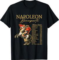 Napoleonas Bonapartas Pasaulinė kelionė Juokingi Karinės istorijos gerbėjų marškinėliai Unisex marškinėliai S