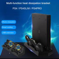 PS4 PS4 Pro PS4 Slim Dvigubo valdiklio įkrovimo stotelė su aušinimo ventiliatoriumi, skirta Sony 4 Dualshock 4 Pro žaidimų konsolei black #1
