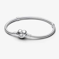 Pandora 590719 Sidabrinė apyrankė su širdelės užsegimu 18 cm sidabras