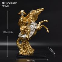 European Napoleon Knight Resin Sculpture for Home or Office Decor