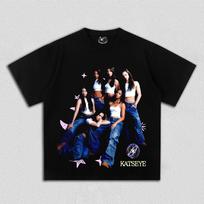 Korean Kpop Girl Group Katseye Graphic T-shirt Men Women Oversized Y2k High Quality Cotton Loose Harajuku T-shirt Male Clothing S