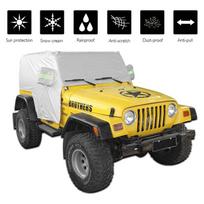 Saulės skydo uždangalas, „Jeep Wrangler TJ“ 1997–2006 m. Sniego ir lietaus uždangalas, Atsparus oro sąlygoms automobilio uždangalas, Apsauga nuo dulkių ant kėbulo, UV apsauga - A87Q sidabras