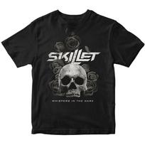 „Skillet Band Whispers In The Dark“ juodi medvilniniai marškinėliai, pilno dydžio, S-5XL, unisex marškinėliai S