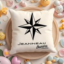 J-Jeanneau Yachts Logotipo Pagalvės Užvalkalas Namams ir Automobiliui Daugiafunkcis Pagalvei - Dvipusis, Minkštas ir Patvarus Kasdieniam Naudojimui 30cmx30cm