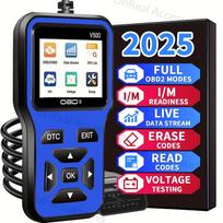 V500 Universali OBD2 automobilio diagnostikos priemonė su ekrano ekranu tiksliam gedimų aptikimui ir dekodavimui juoda