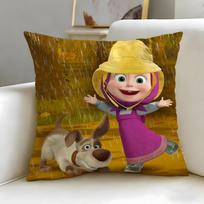 classic cartoon Masha And Bears Cushion Cover Soft & Easy-Wash Pillow Case – Versatile for Couch, Bed, Travel and Office 30cmx30cm