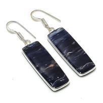 Natural Sodalite Gemstone Handmade 925 Sterling Silver Earring 1.97  AE-11663