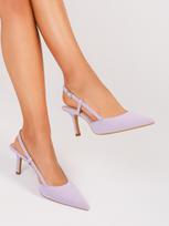 Smailianosiai Atviru Kulnu Stiletos Sandalai - Elegantiški, Patogūs Aukštakulniai 35 šviesiai violetinė spalva