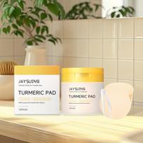 Turmeric Pads - Deep Cleansing & Moisturizing Facial & Body Pads with Turmeric & Nicotinamide - Non-Alcohol Formula, Unscented, for All Light Types Single Box Set