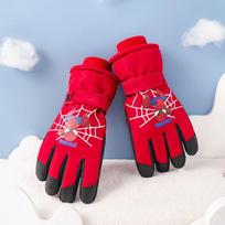 Spider Man Winter Child Gloves Fleece Lined Warm Child Ski Gloves Windproof Cold Proof Cycling Gloves Kids Gift Marvel raudona