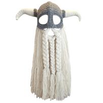 Fun Horn Beard Balaclava Caps Knitted Beanies Hat Adult Cosplay Party Headgear 1