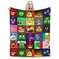 All A-Angry Anime B-Birds characters Flannel Blankets Winter Warm Soft Throw Blanket for Boy Girl Bedroom Fluffy Sofa Bed Cover 30x40in