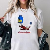 Vintažiniai 90-ųjų „Curious George Ether“ balti unisex marškinėliai XXL