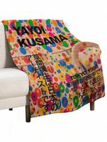 Yayoi Kusama Taškinė Gėlė Pledas Minkšti Lovos Pledai Lovos Užtiesalai#Spalva_Kūno,Dydis_100X150CM 75X95CM pilka spalva