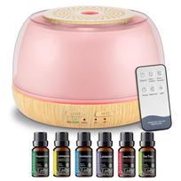 500ml Essential Oil Diffuser with Remote Control, 7-Color LED Lights, 4 Timer Modes, Quiet Ultrasonic Aromatherapy for Home, Off 500ml