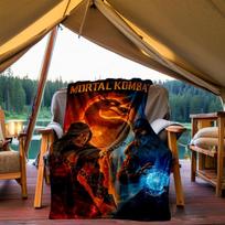 1 vnt. Mortal Kombat Lauko Antklodė Lengva Flanelinė, Minkšta ir Šilta, Visų Sezonų, Lauko, Stovyklavimui, Svetainei, Biurui, L1106020 80x120cm