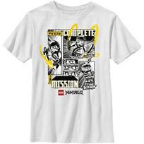 Fifth Sun Vaikų marškinėliai trumpomis rankovėmis Lego Ninjago The Mission Berniukams S balta