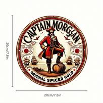 Vintažinis piratų metalinis skardinis ženklas Captain Morgan sienos meno dekoras 20X20CM įvairiaspalvis