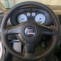 Automobilio vairo apdangalas Volkswagen VW Golf 4 MK4 Passat B5 Seat Leon Polo 1996-2004 Mikropluošto oda Automobilio aksesuarai Yellow Thread